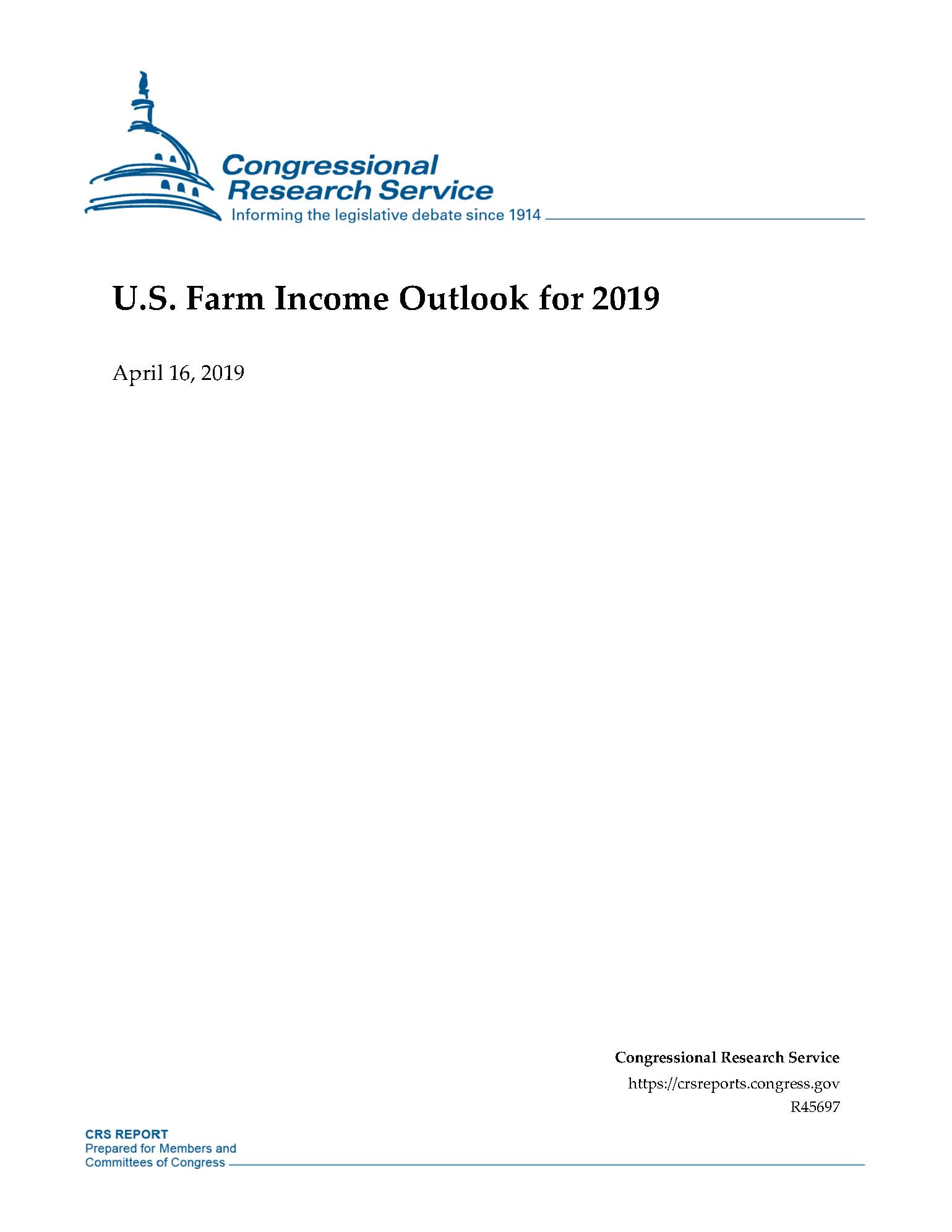 CRS USA-US Farm Income Outlook for 2019